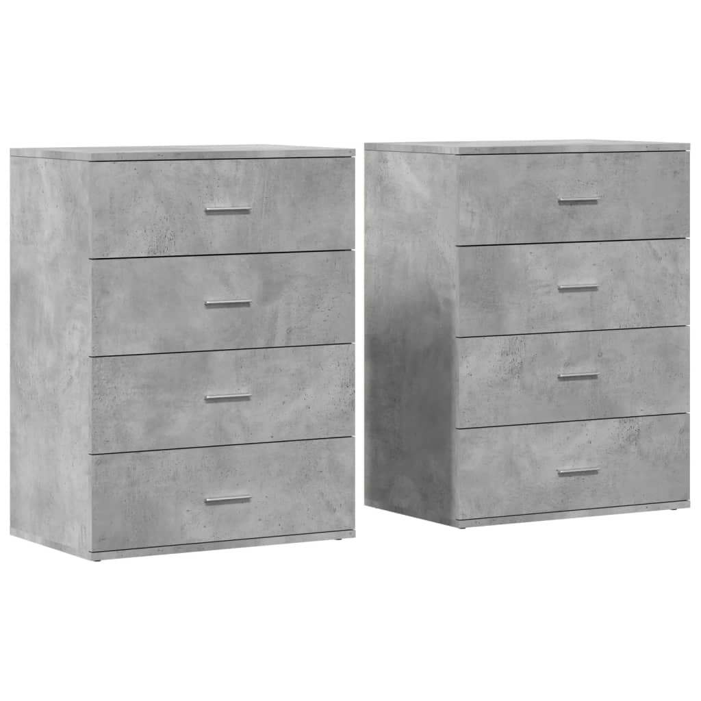Sideboards 2 pcs Concrete Grey 60x39x80 cm Engineered Wood